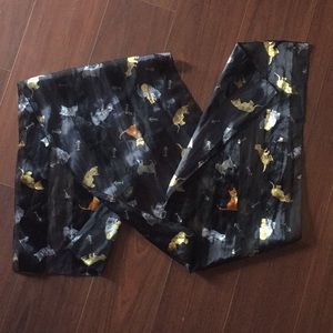 Sheer satin cat themed scarf